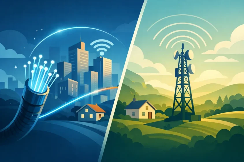 Internet fibra ou rádio: qual faz sentido?