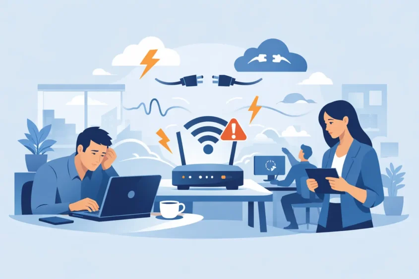Internet instável no escritório: causas e soluções